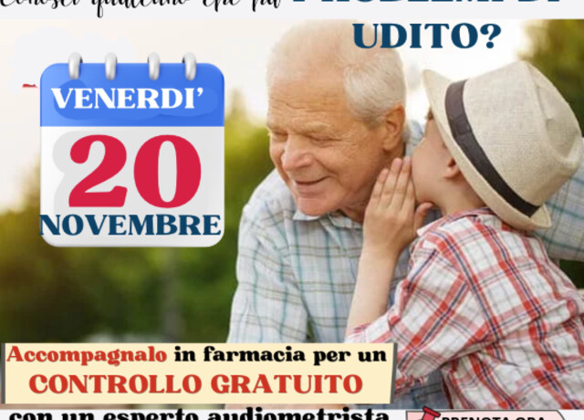 20/11 - CONTROLLO GRATUITO DELL'UDITO